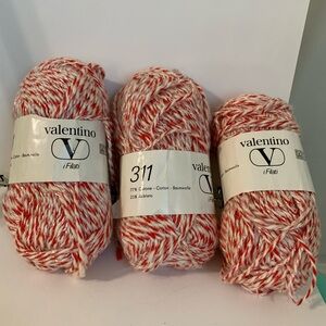New Filatura Di Crossa Valentina iFilati Red White Cotton Blend Yarn Italy 202